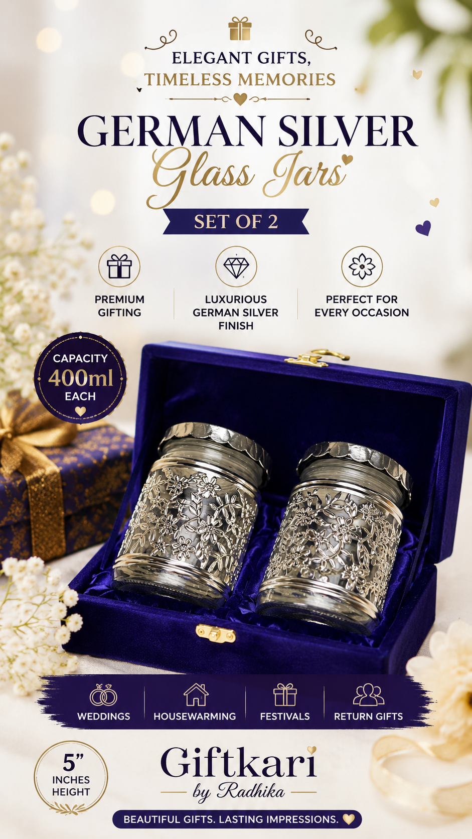 German Silver Jar Set