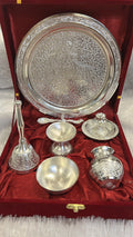 German Silver Pooja Thali Set - 10 Inch