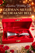 Rudraksh Bell German Silver with Velvet Box