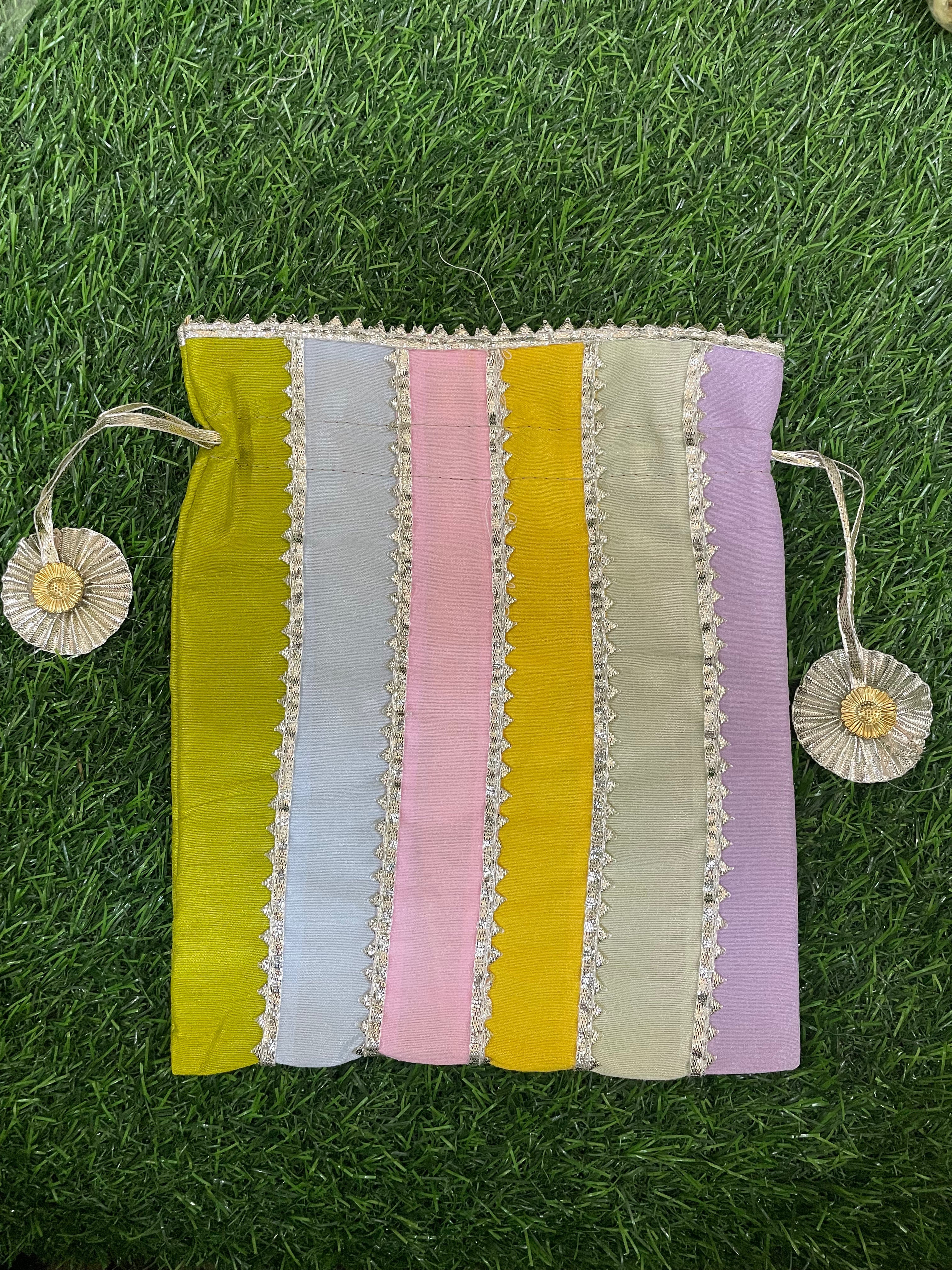 Multicolor Gota work Potli Capacity 500gm