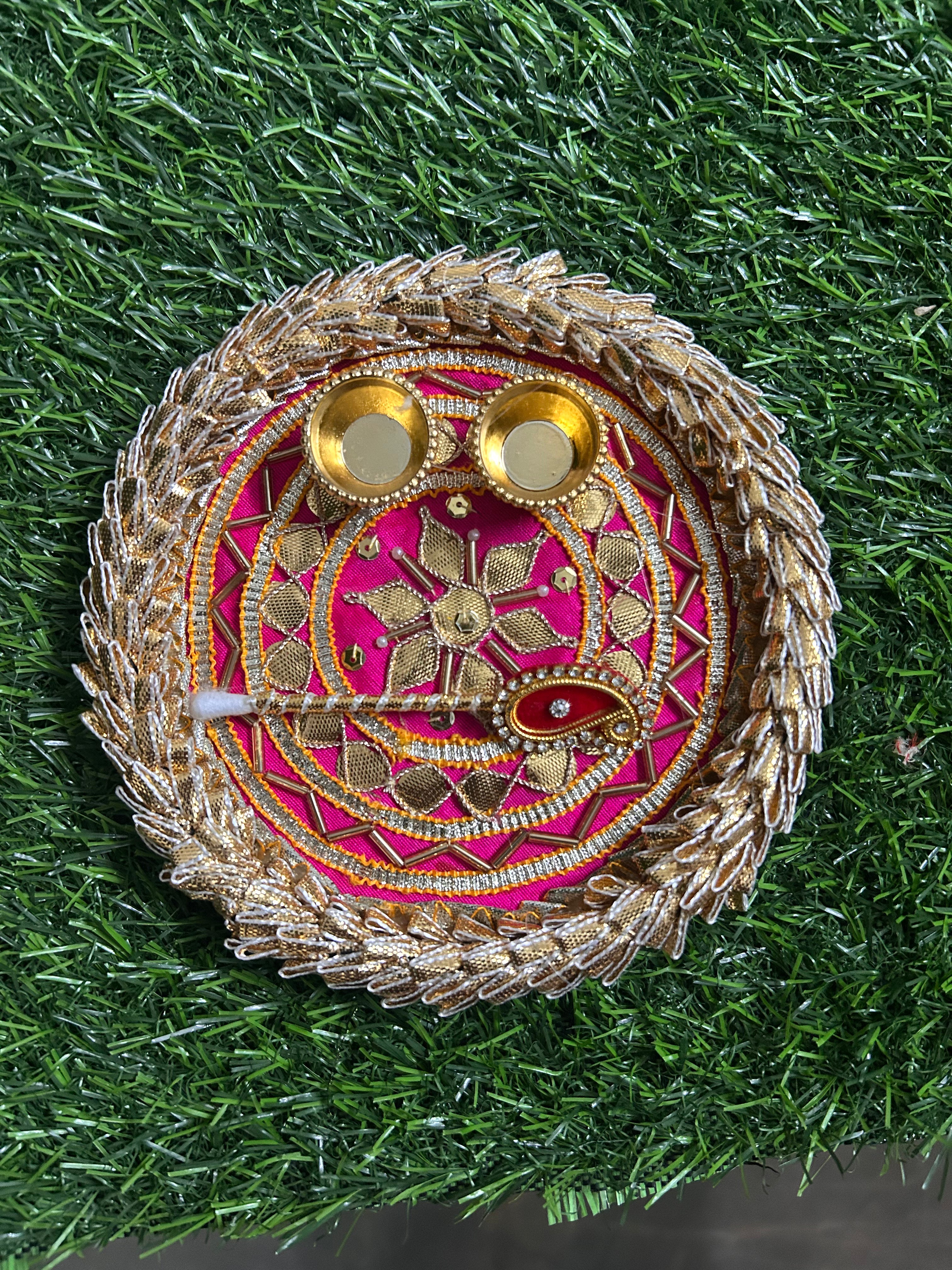 Gota Patch work Heavy Design Tilak Thali