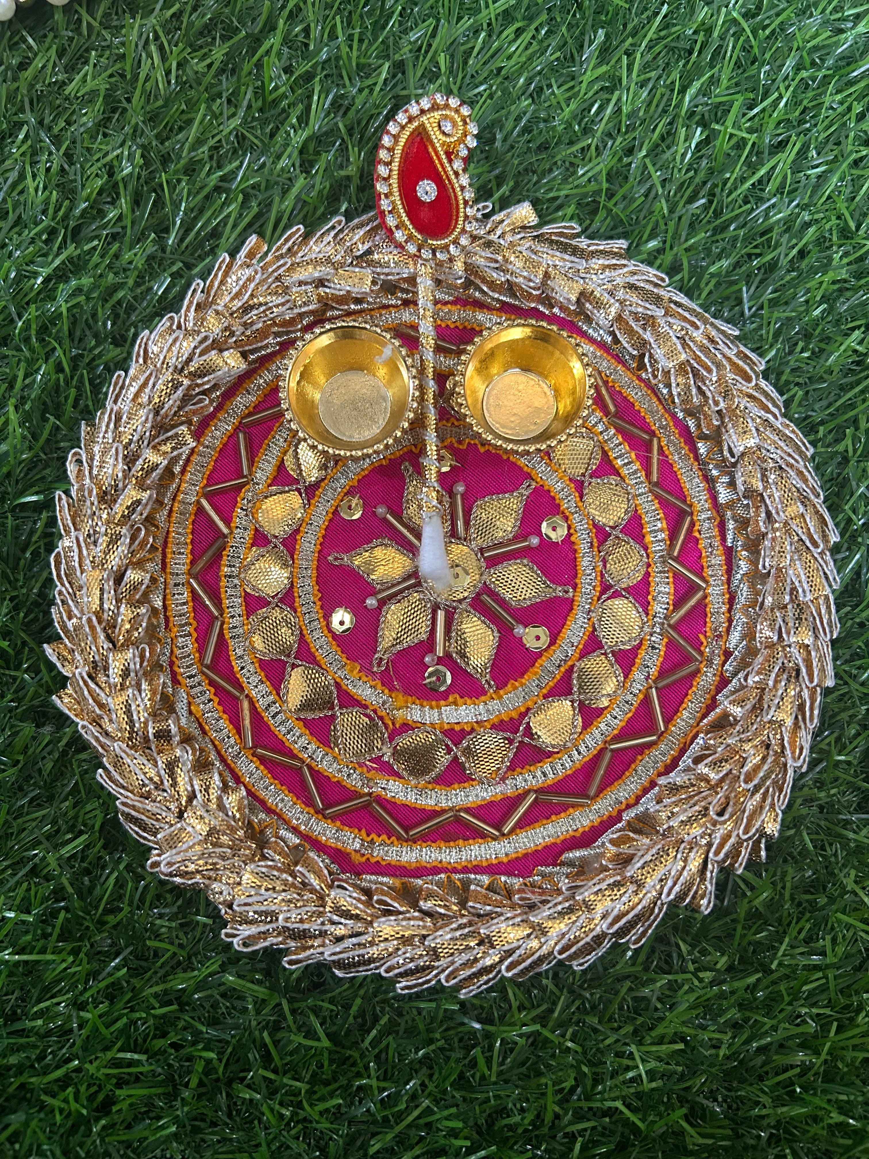 Gota Patch work Heavy Design Tilak Thali