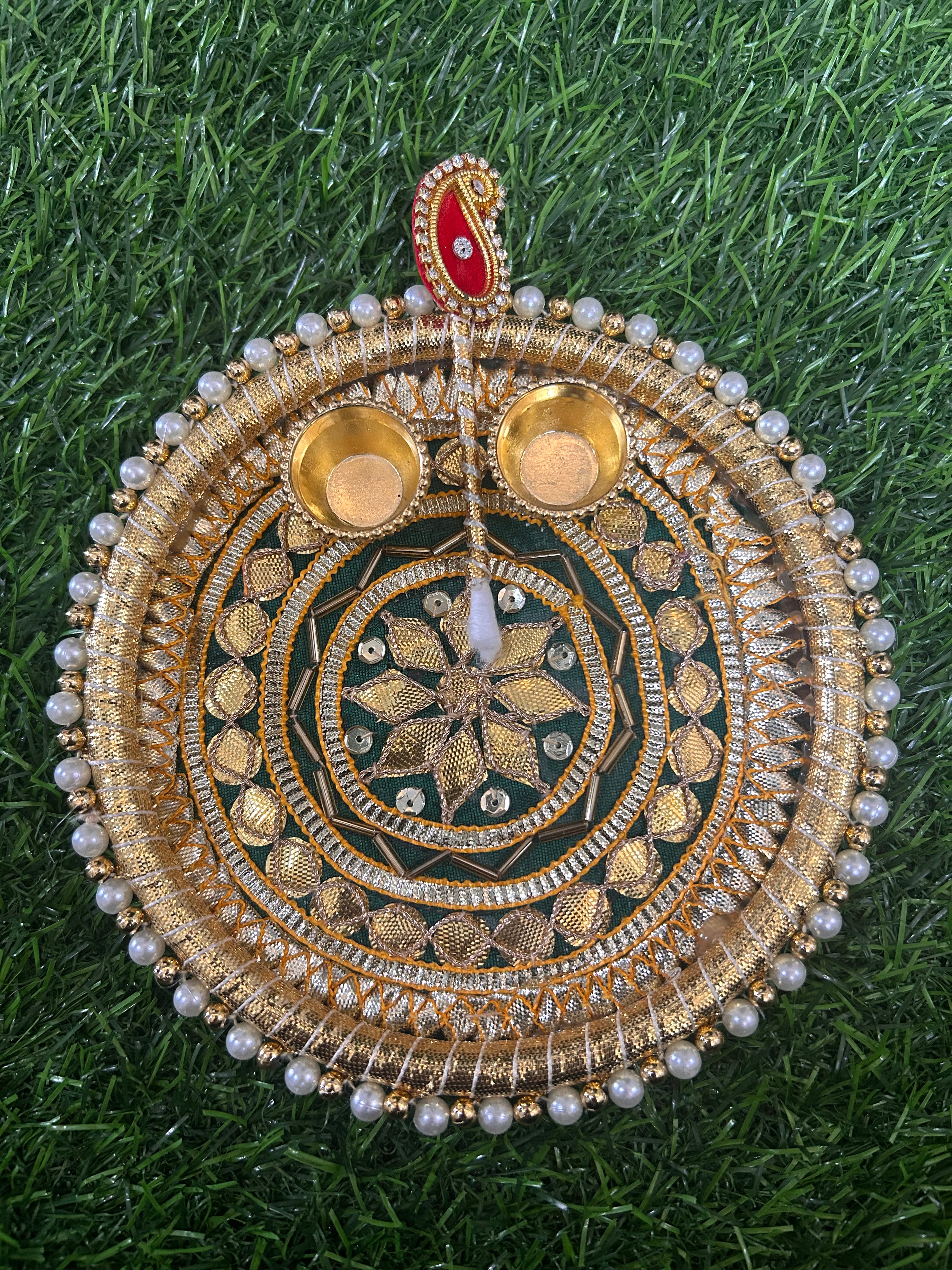 Gota Patch work Heavy Design Tilak Thali