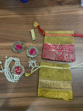Return Gift Combo - Bracelet, Ring, Satka / Shyle Same Design in a Banarasi Potli