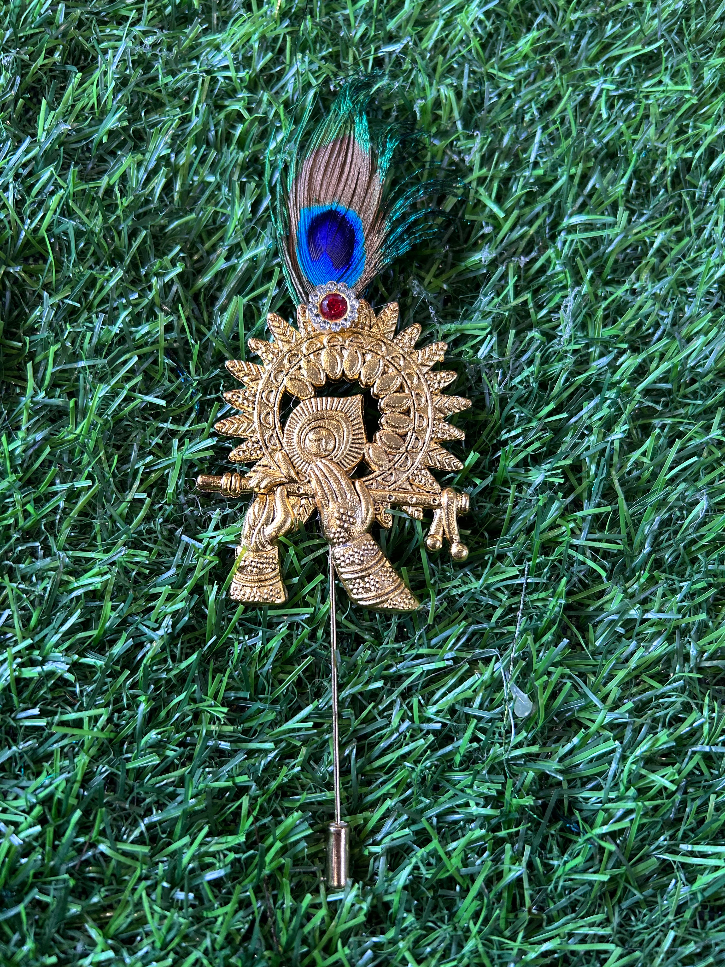 Metal Krishna Flute Collection - Brooch and Lapel Pin