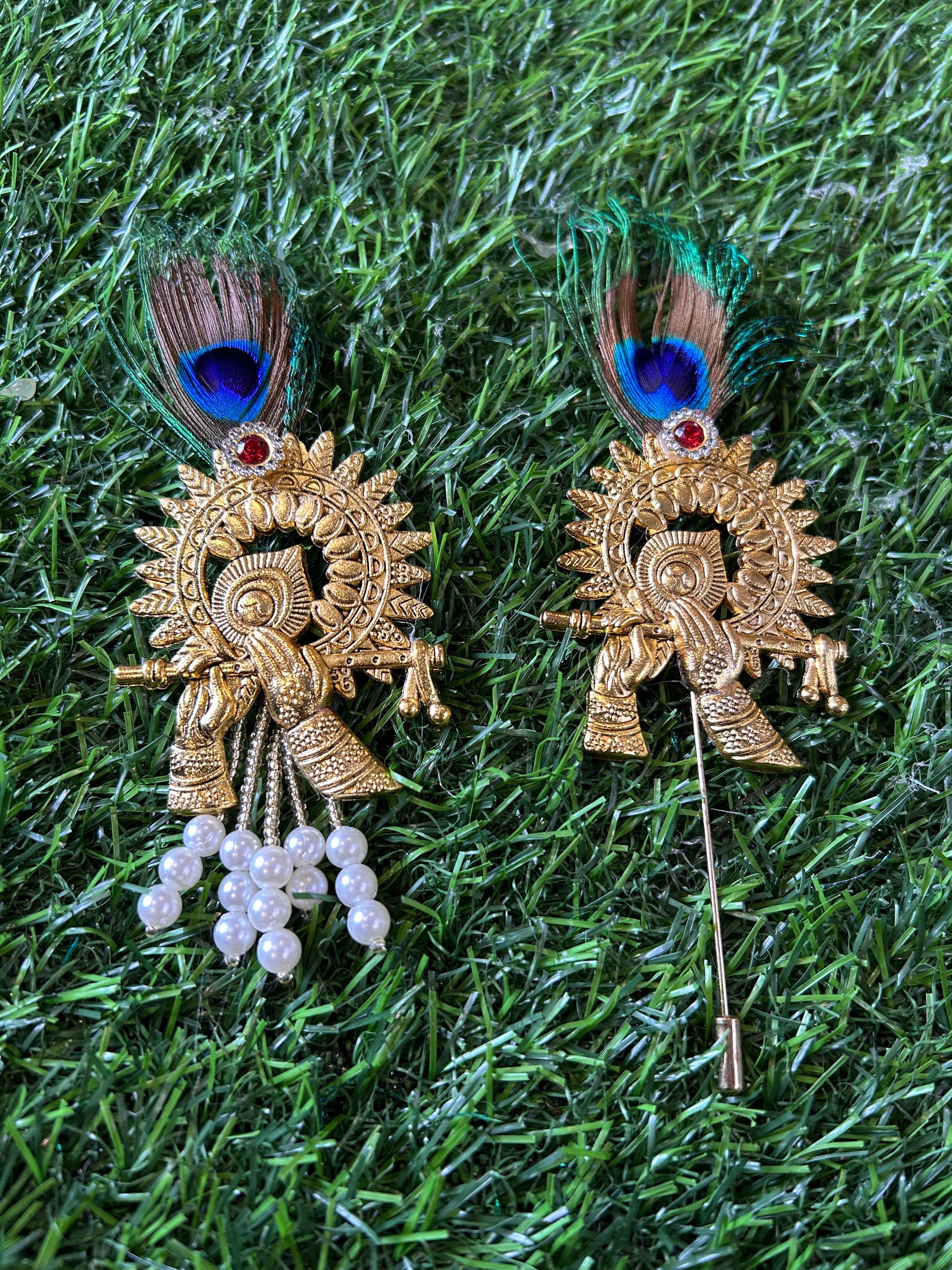 Metal Krishna Flute Collection - Brooch and Lapel Pin