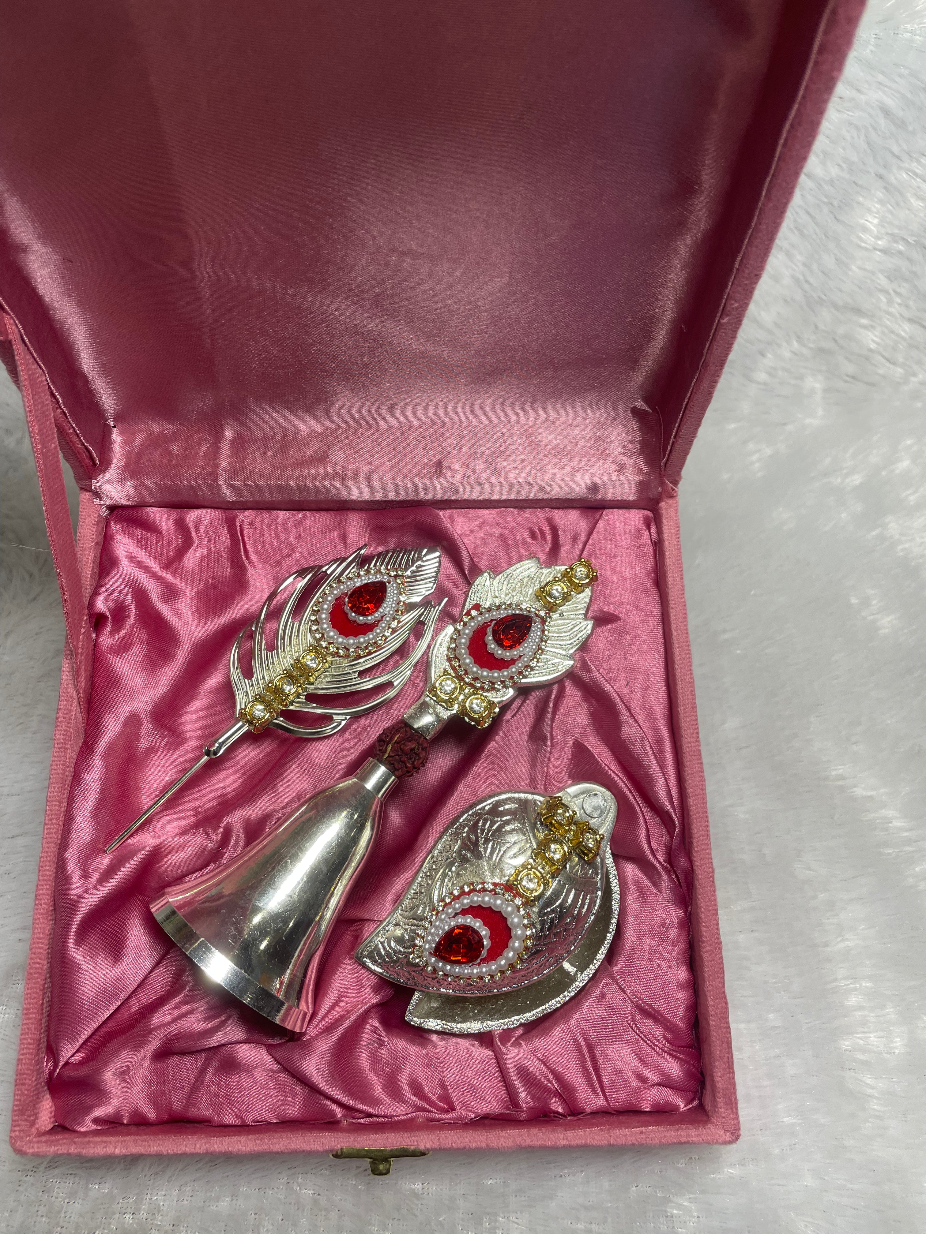 German Silver Tilak Chopra and Bell Combo