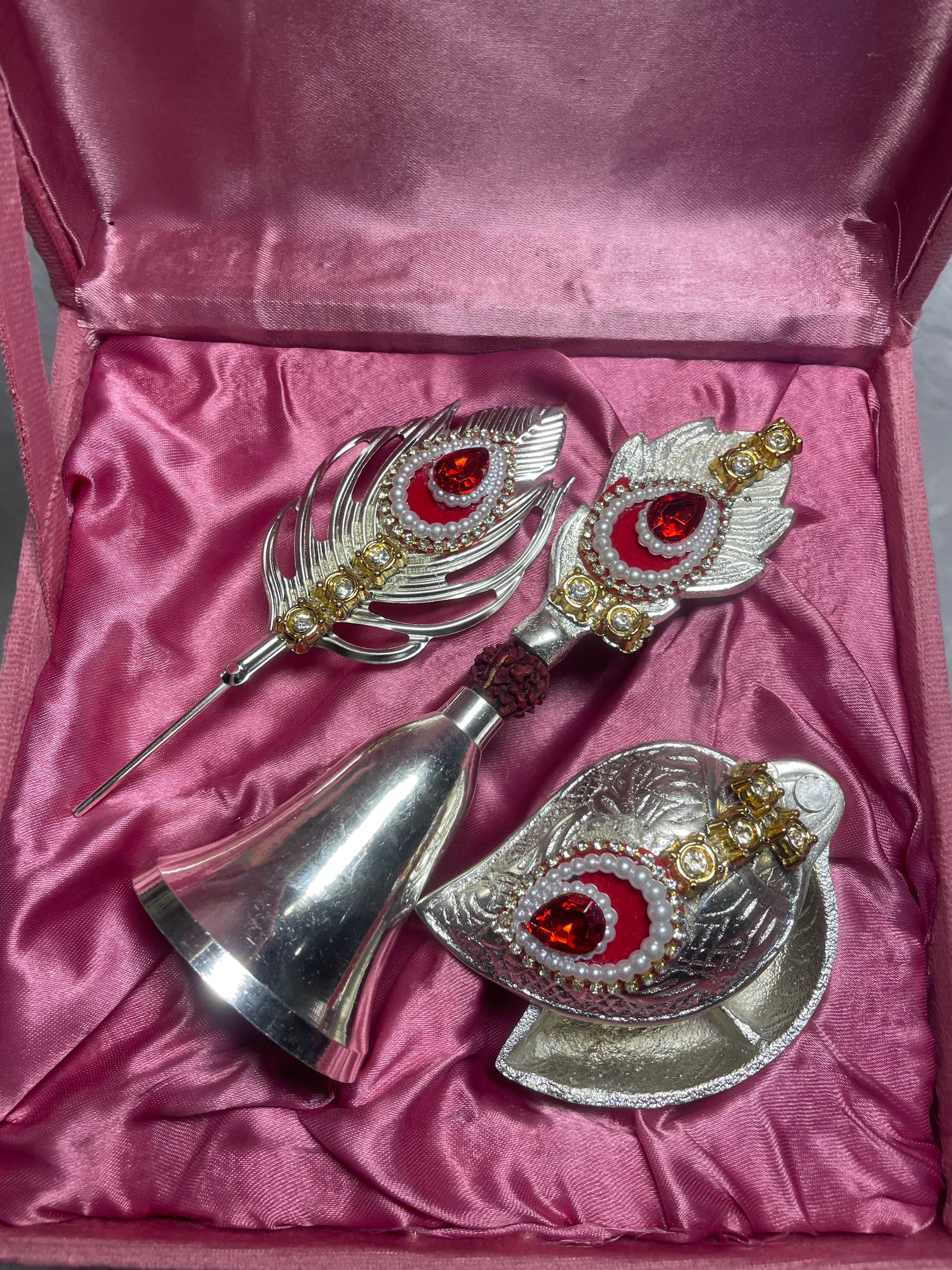 German Silver Tilak Chopra and Bell Combo