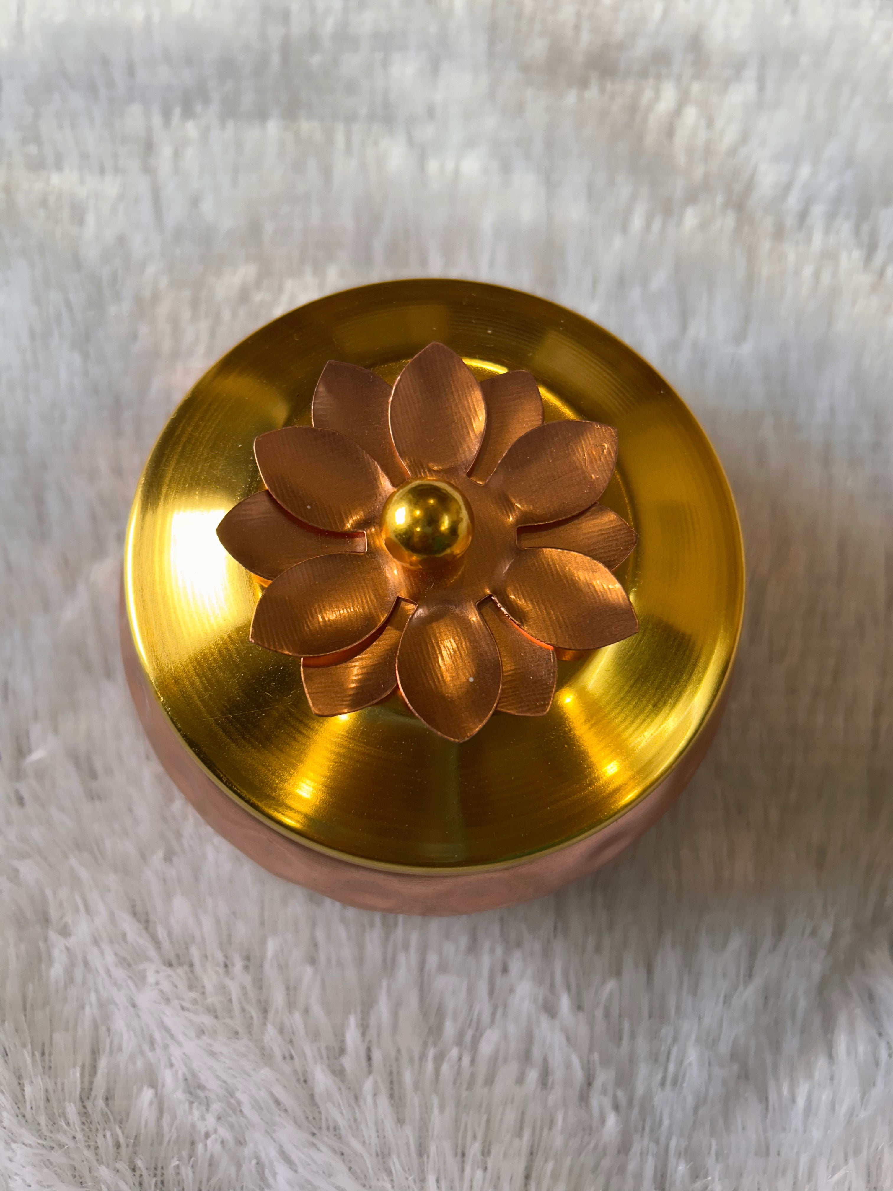 Copper Pots 4 Inches With Flower Design