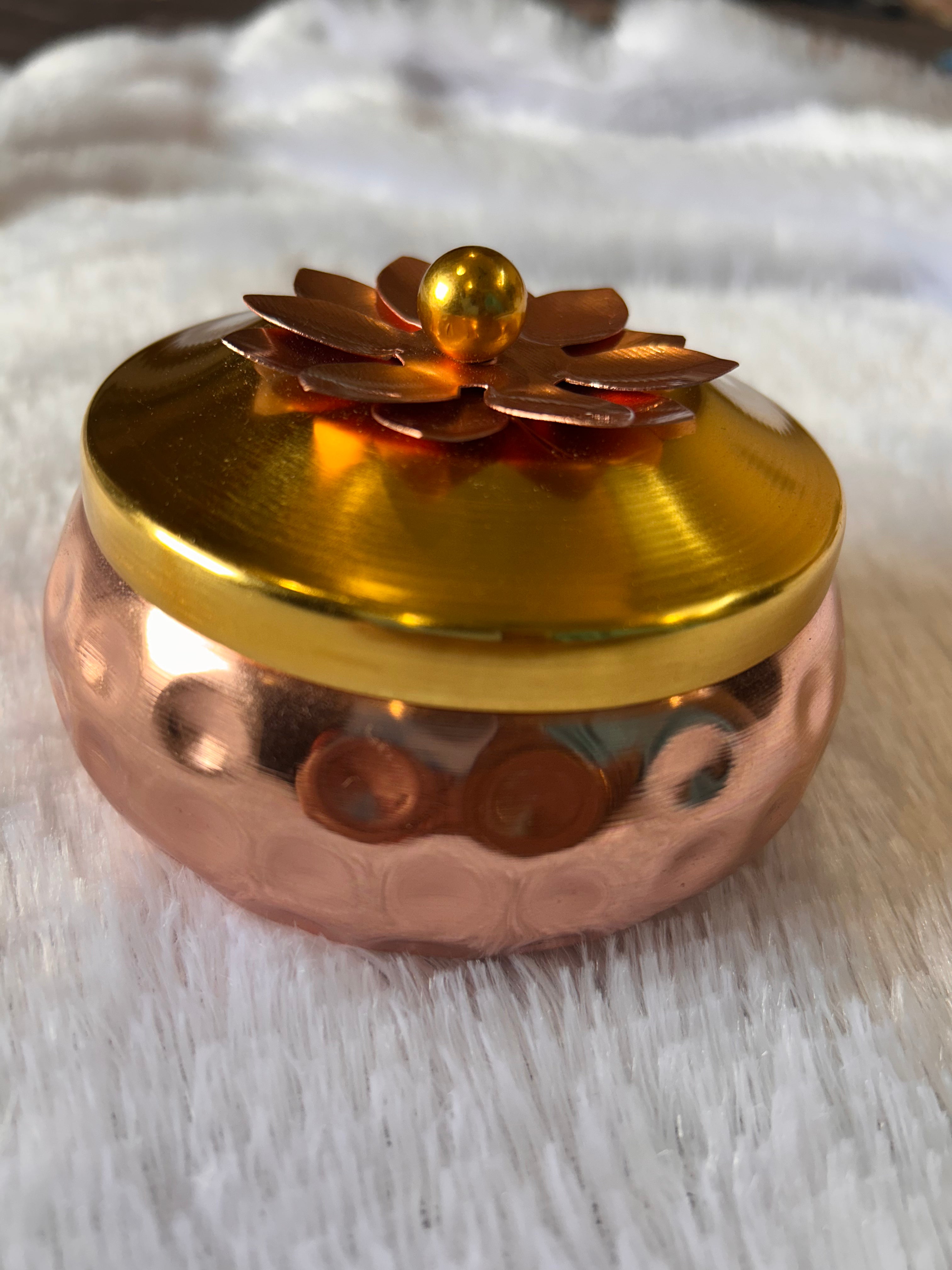 Copper Pots 4 Inches With Flower Design