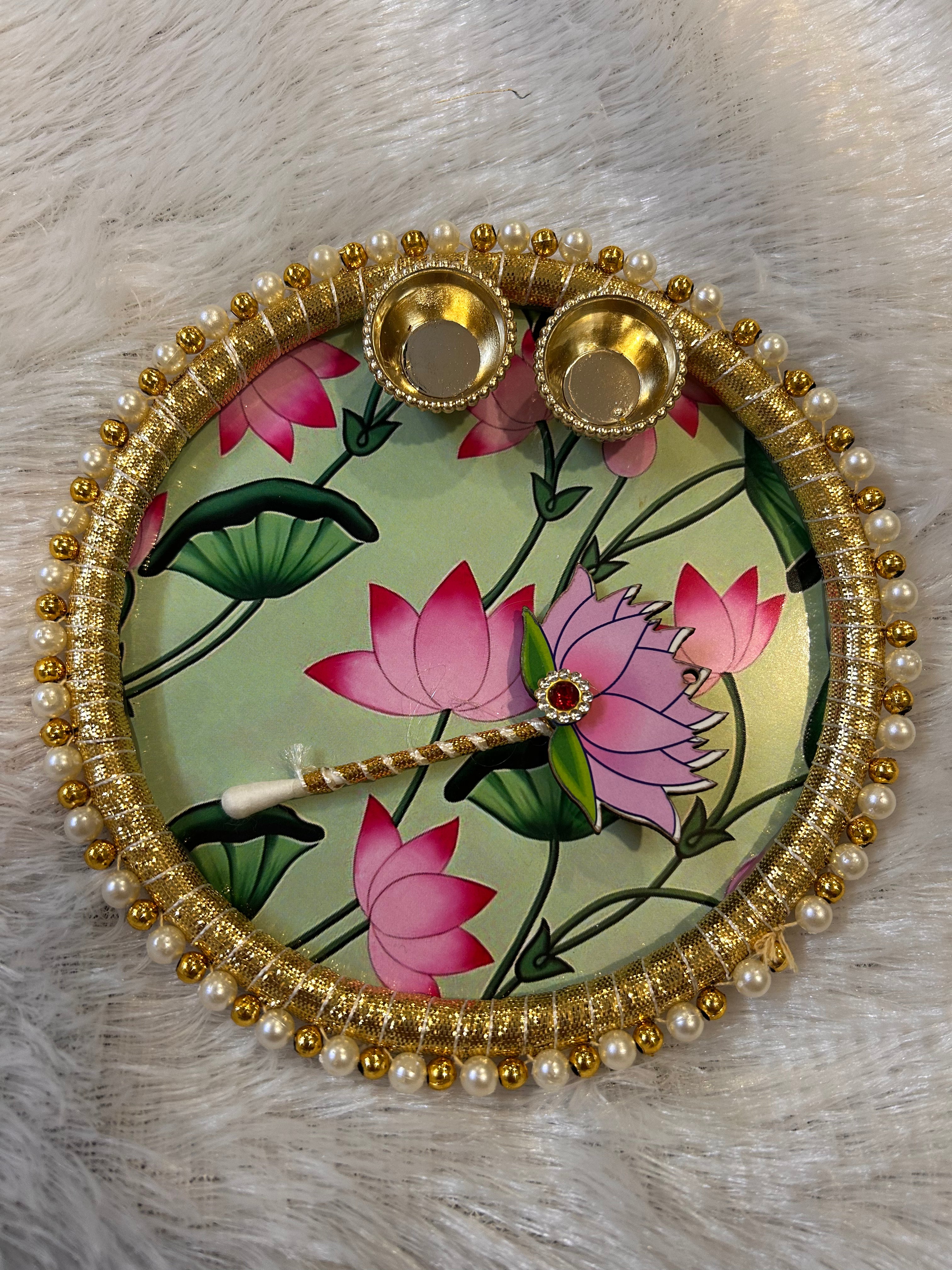 Pichwai Theme Tilak Thali 6 inches size