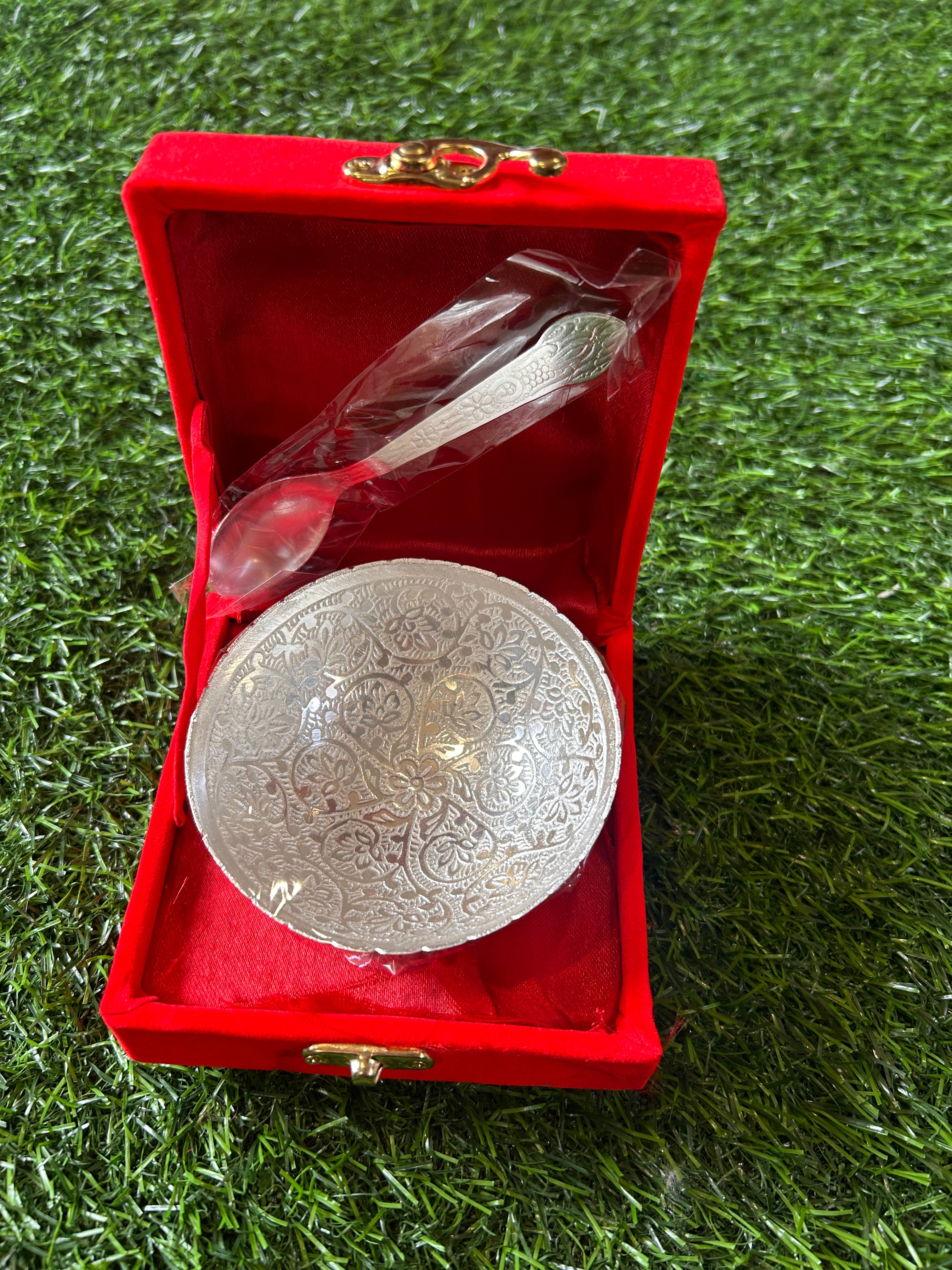 German Silver Spoon Bowl set with Velvet Box