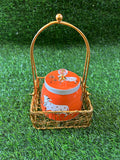 Pichwai Jar with Wire Design Basket Combo
