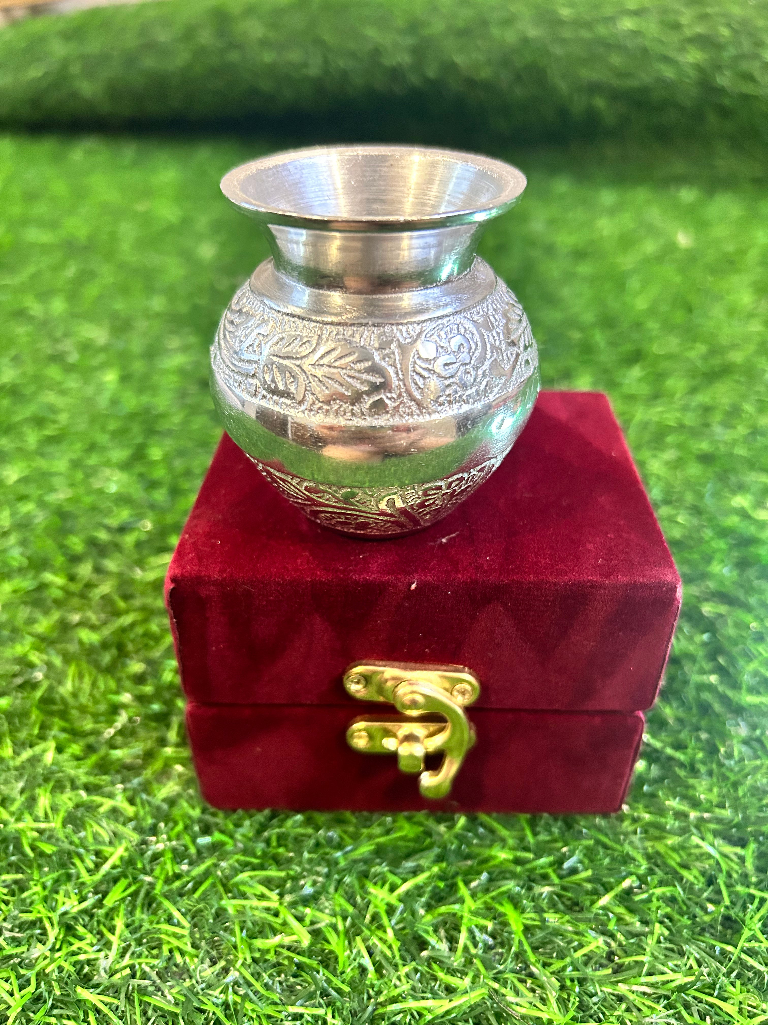 German Silver Mini Kalash with Velvet Box