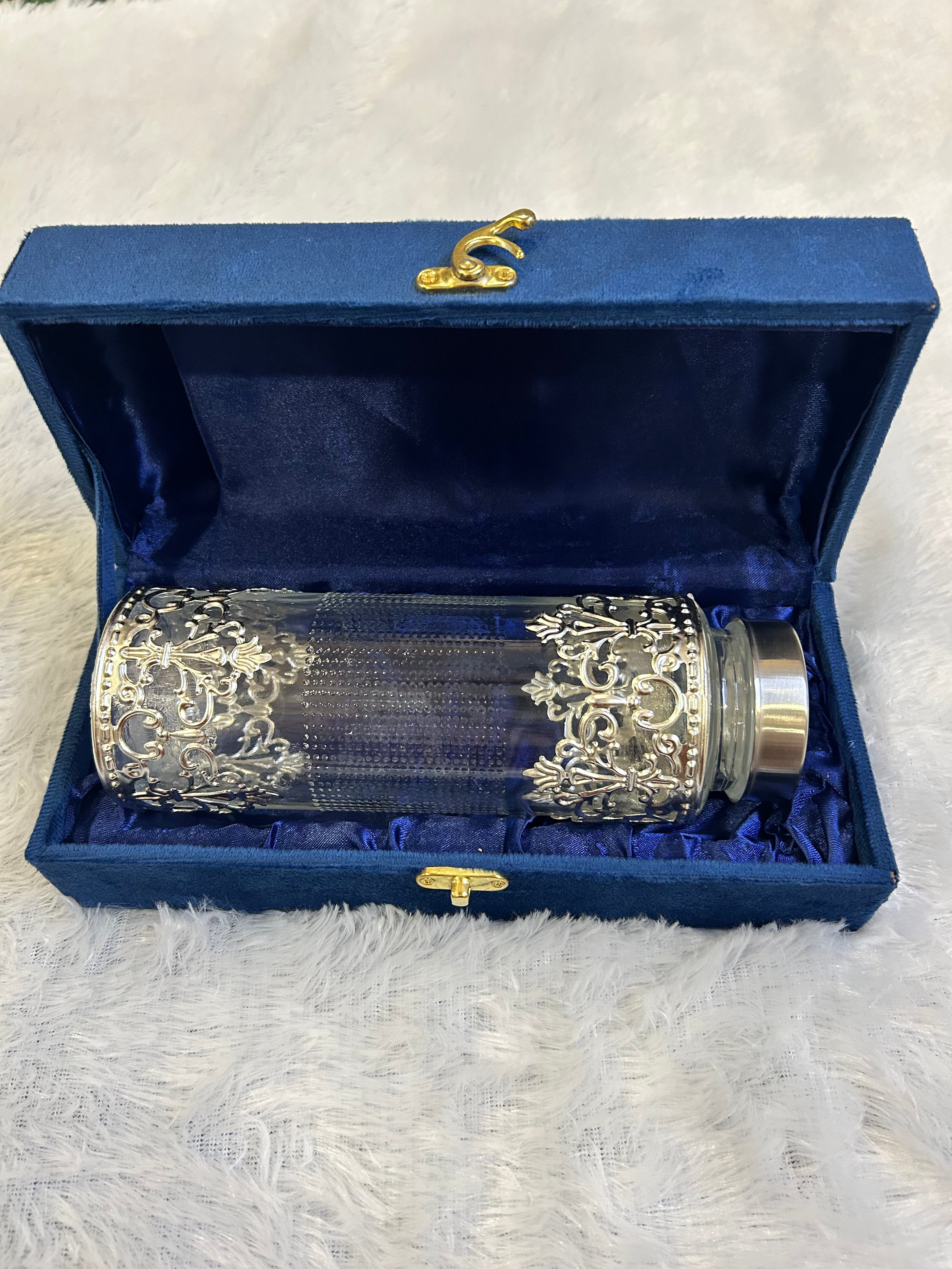 German Silver Glass Bottles 500ml with Velvet Box
