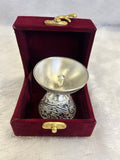 Premium Embossed German Silver Diya in Velvet Box