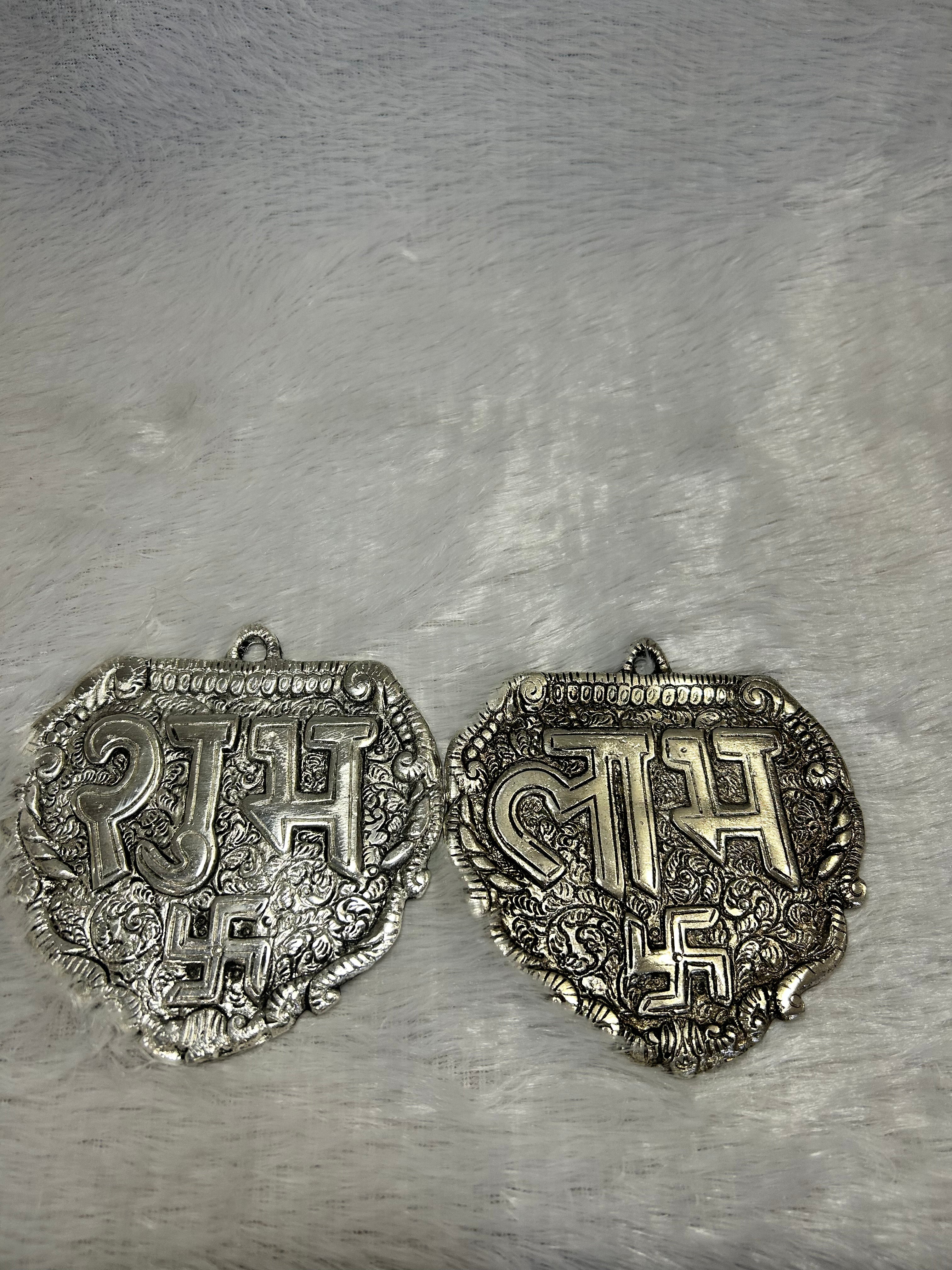 Premium Diwali Shubh Labh German Silver Hanging Plates
