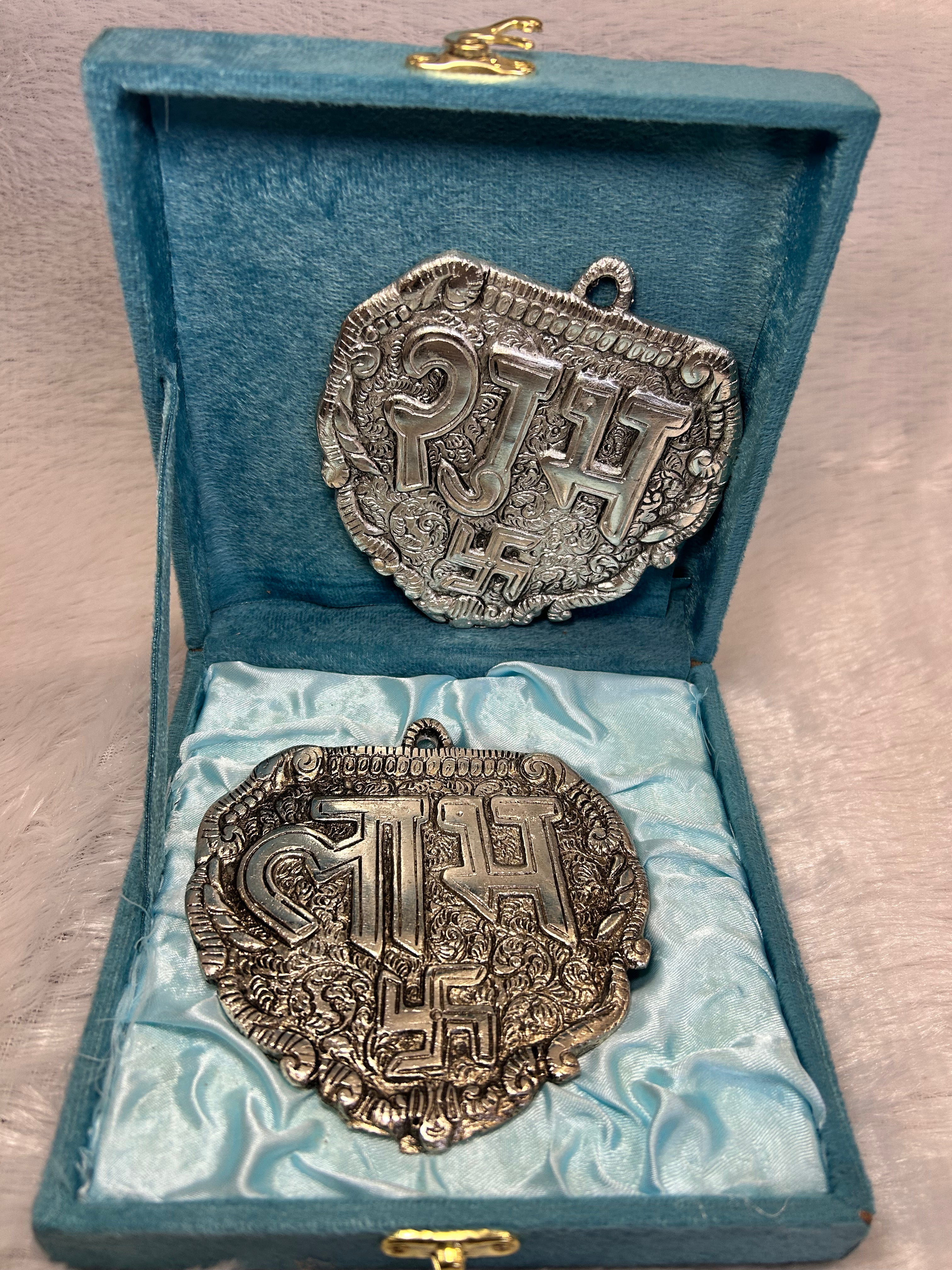 Premium Diwali Shubh Labh German Silver Hanging Plates