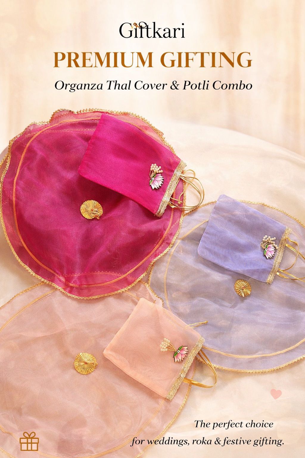 Thal Cover with Organza Bag combo