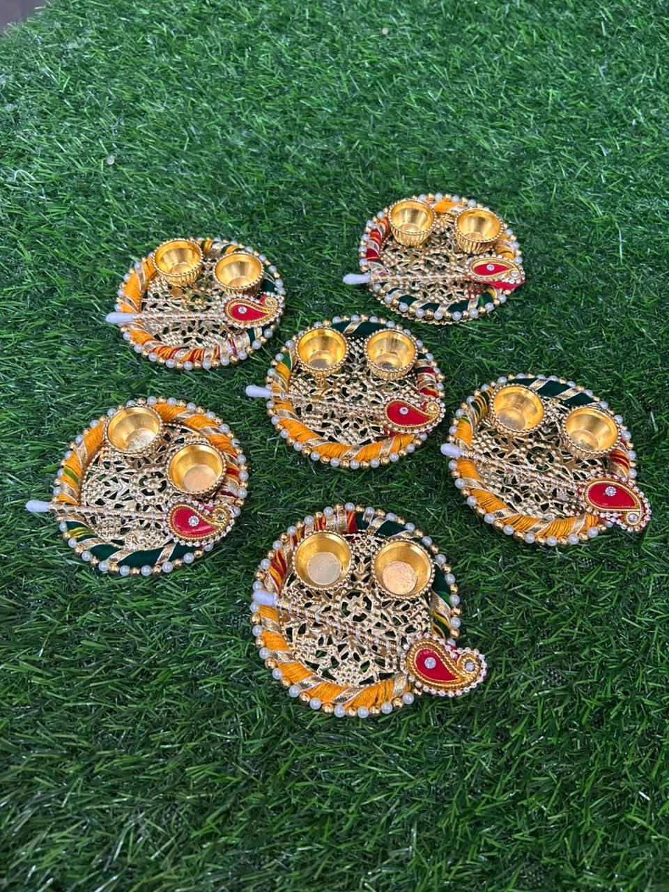 Metal Tilak Thali mini size 3 Inches