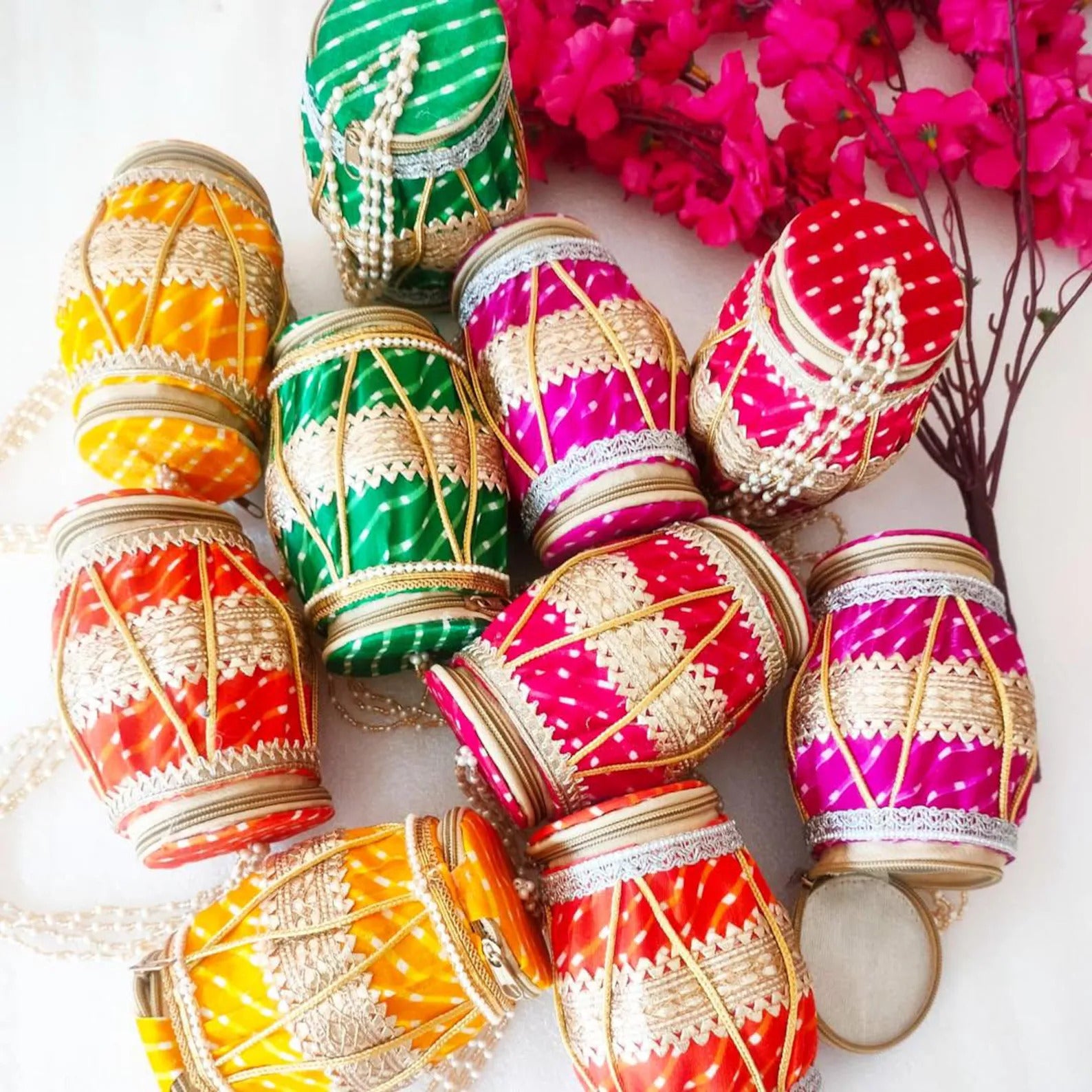 Bandhani Design Dholak Bags
