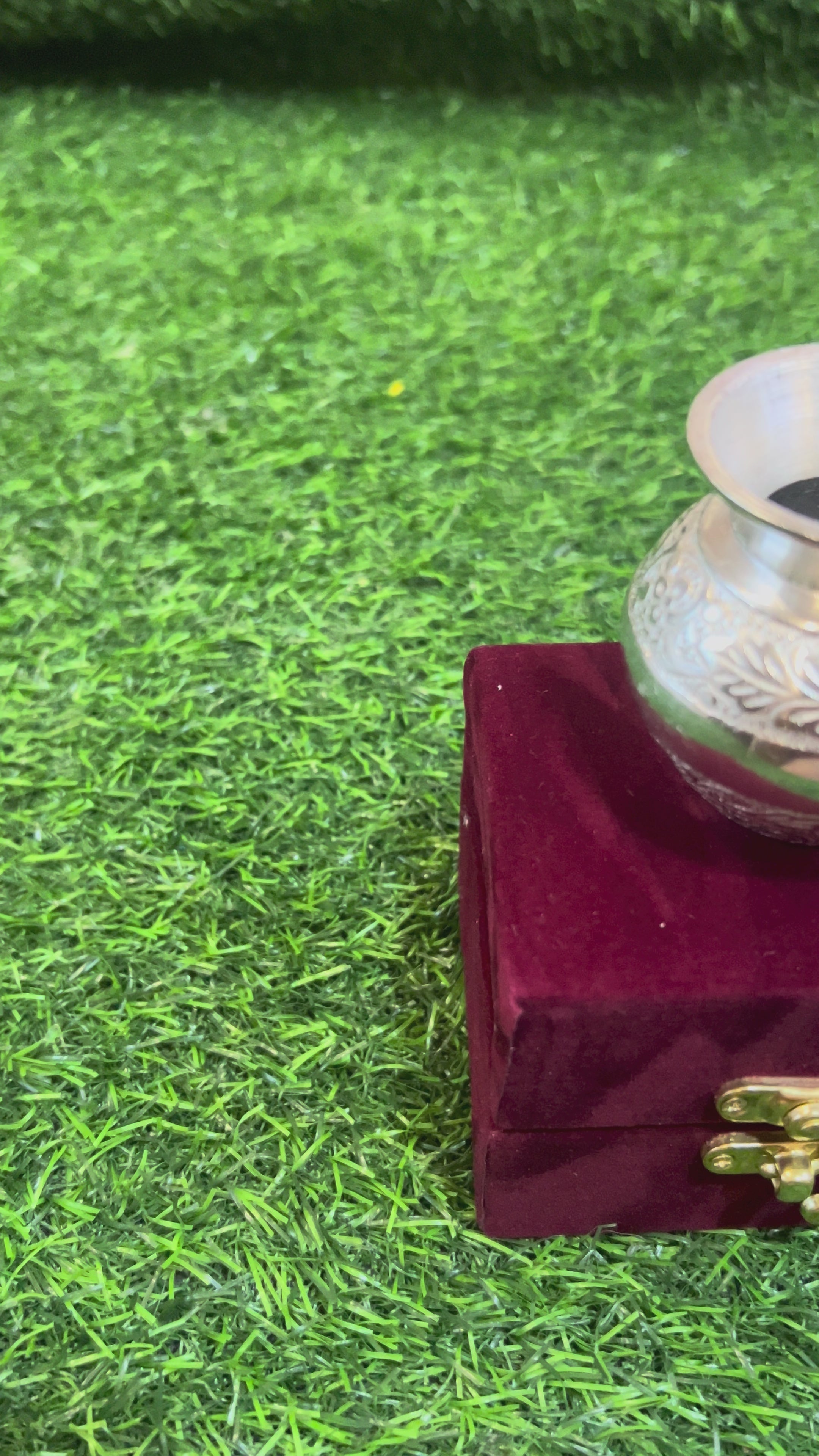 German Silver Mini Kalash with Velvet Box