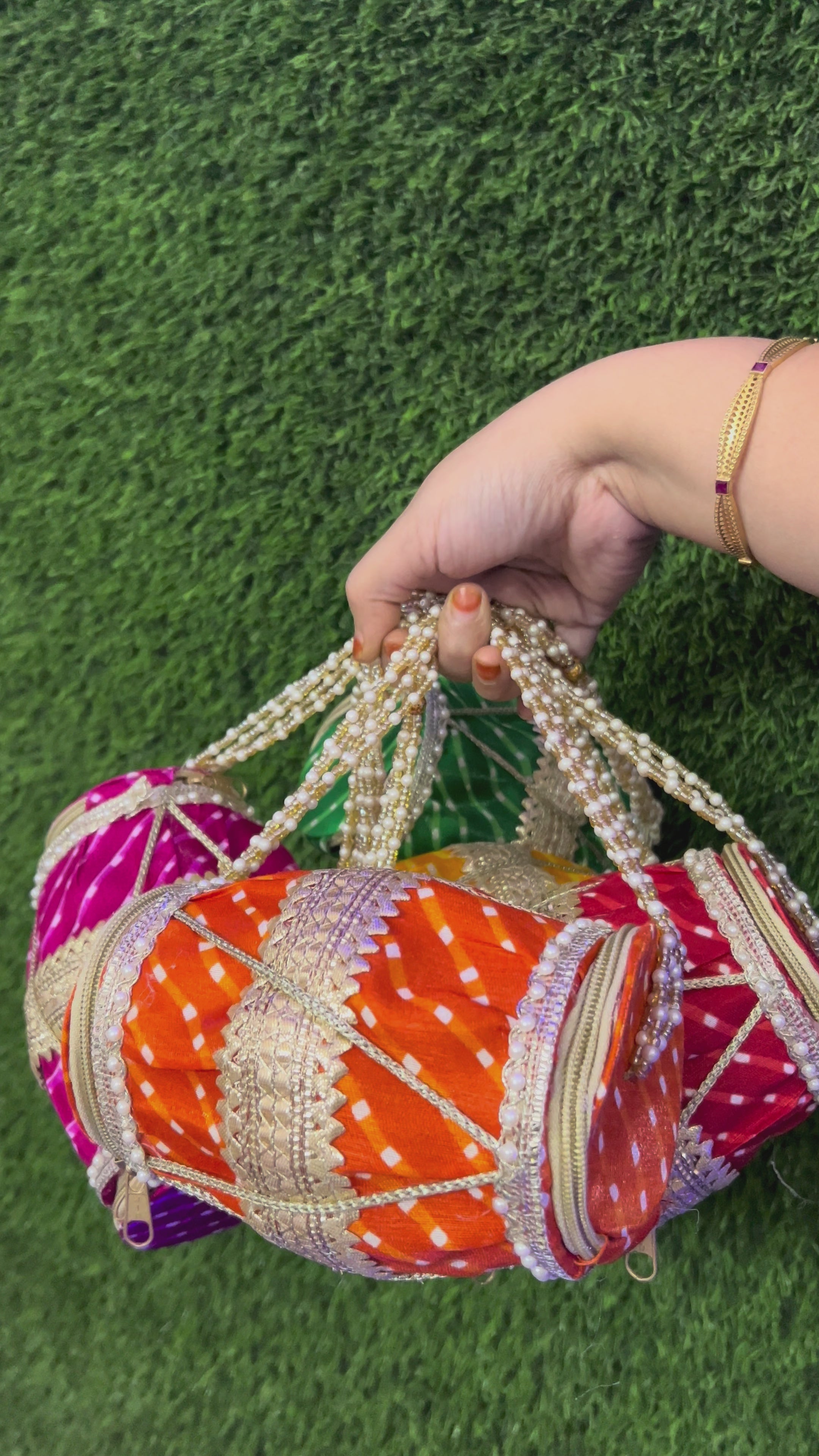 Bandhani Design Dholak Bags